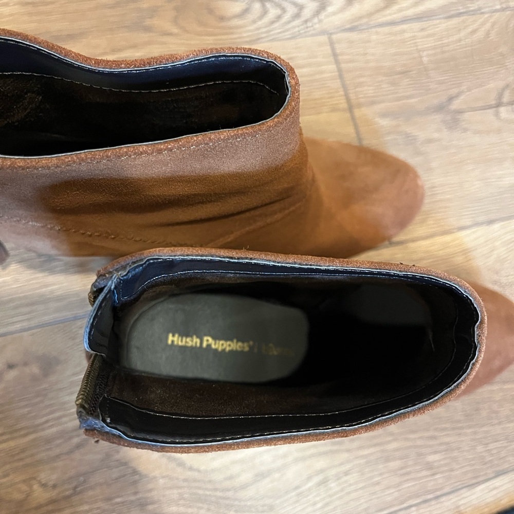 Hush Puppies Tan Suede Ankle Boots - Picture 3 of 8